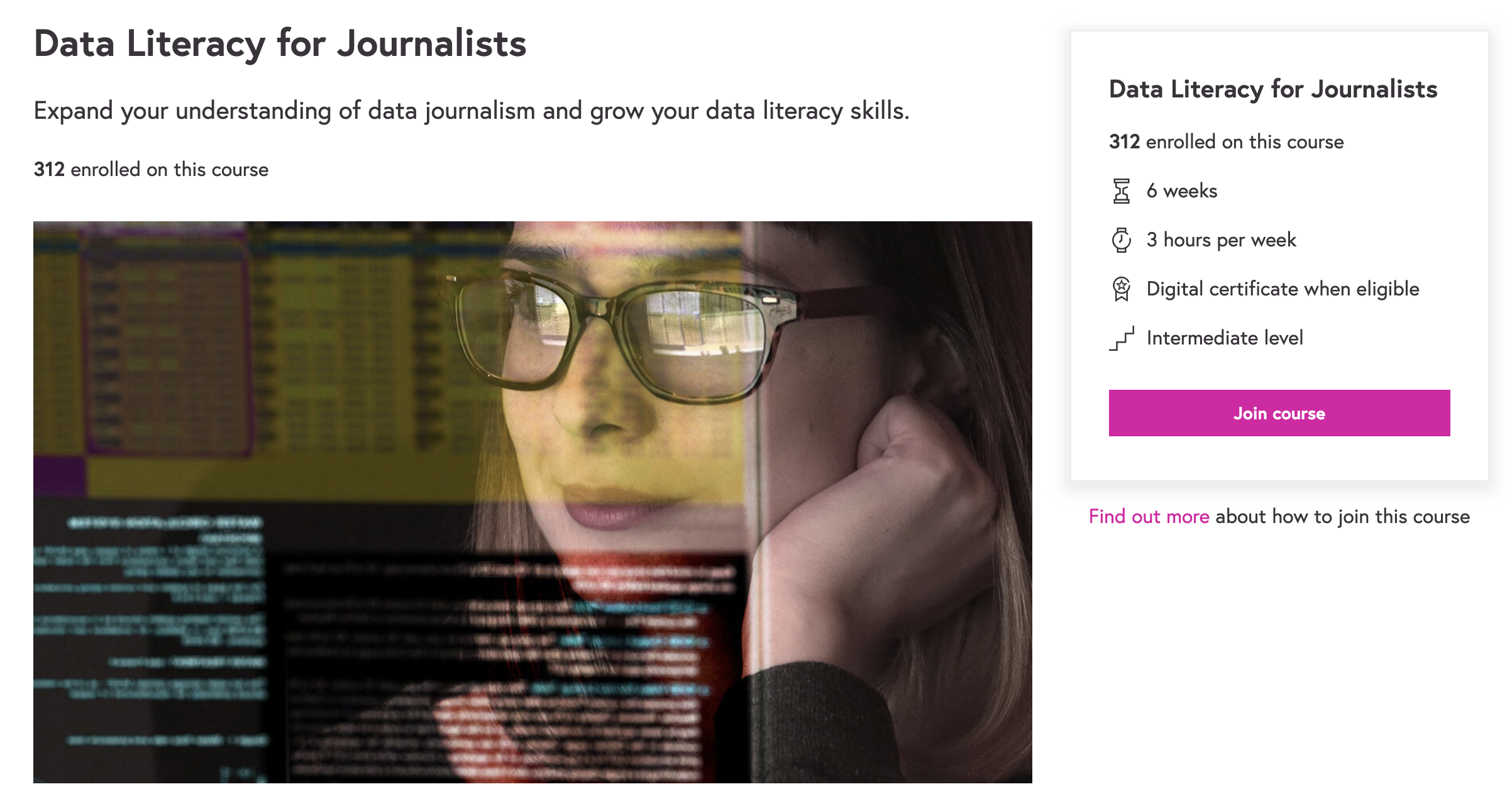 Data literacy for journalists screenshot